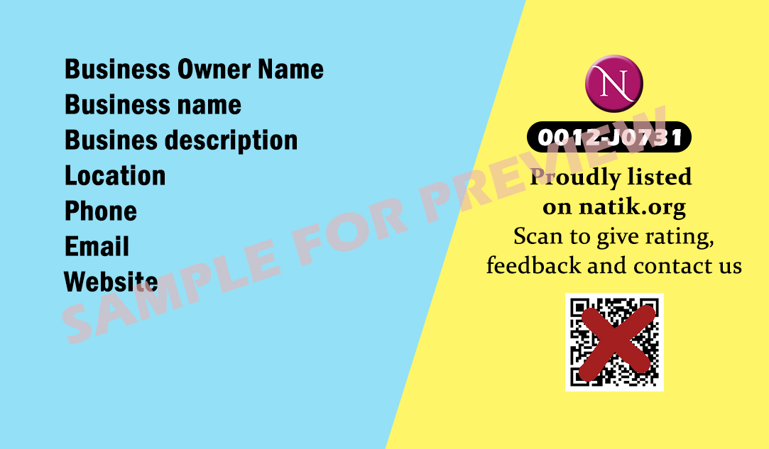 Buy Pre-designed Visiting Card For Your Business With QR Code Linking To Your Entry